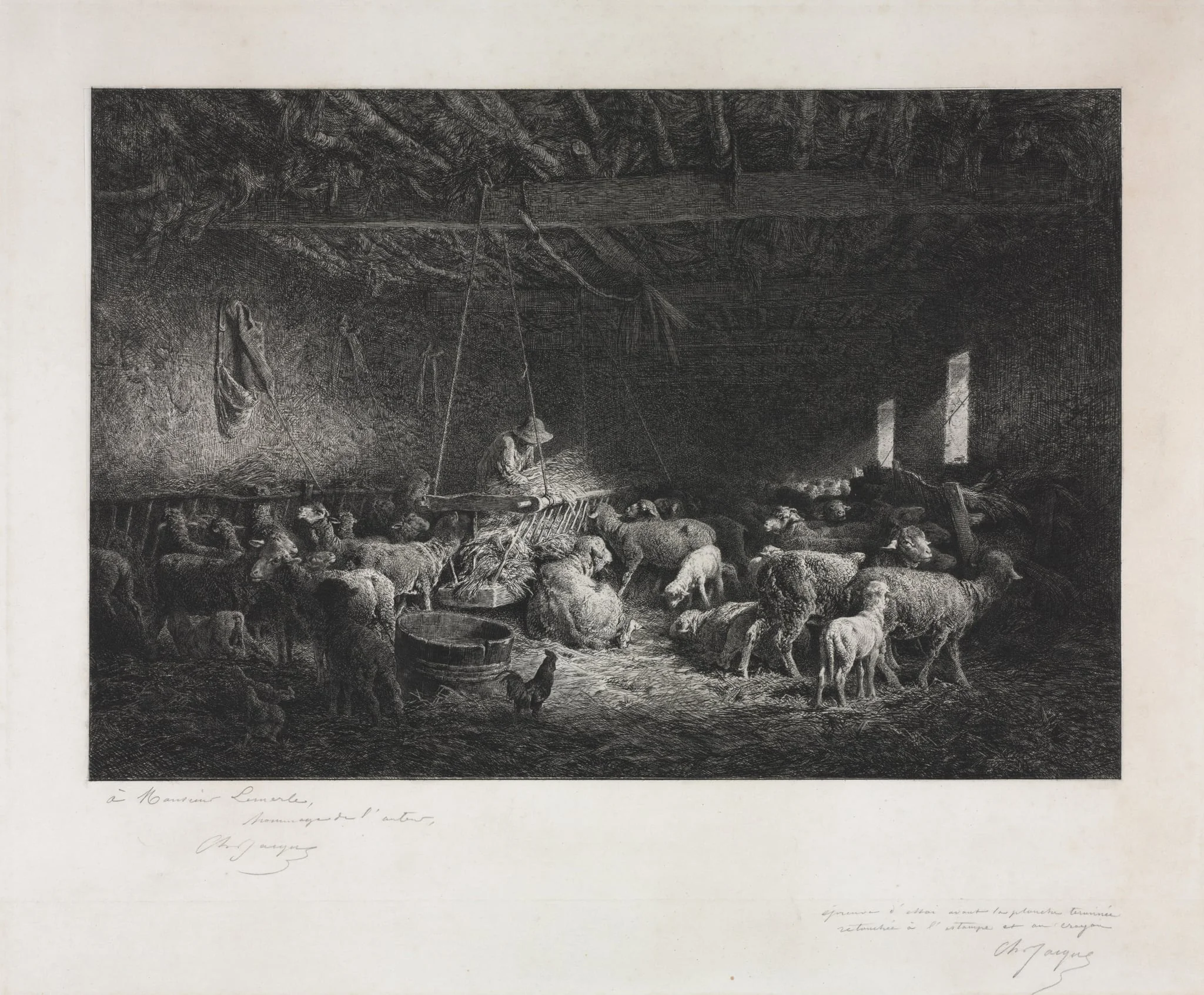 Stable, by Charles Jacque, 1859