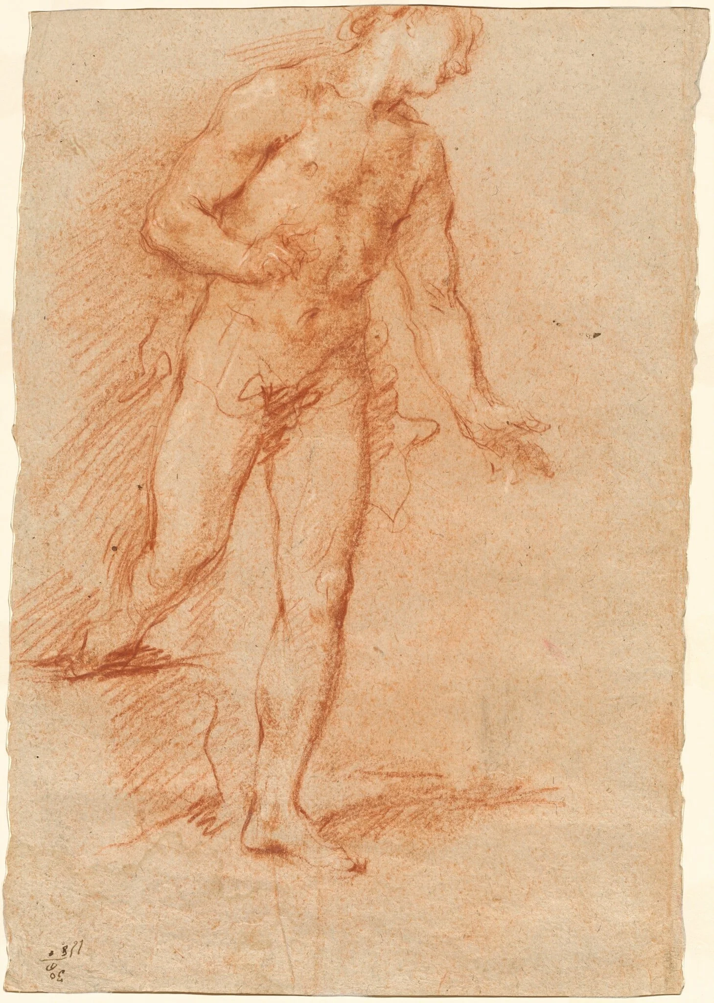 Male Nude, by Gian Antonio Guardi, chalk, 1754