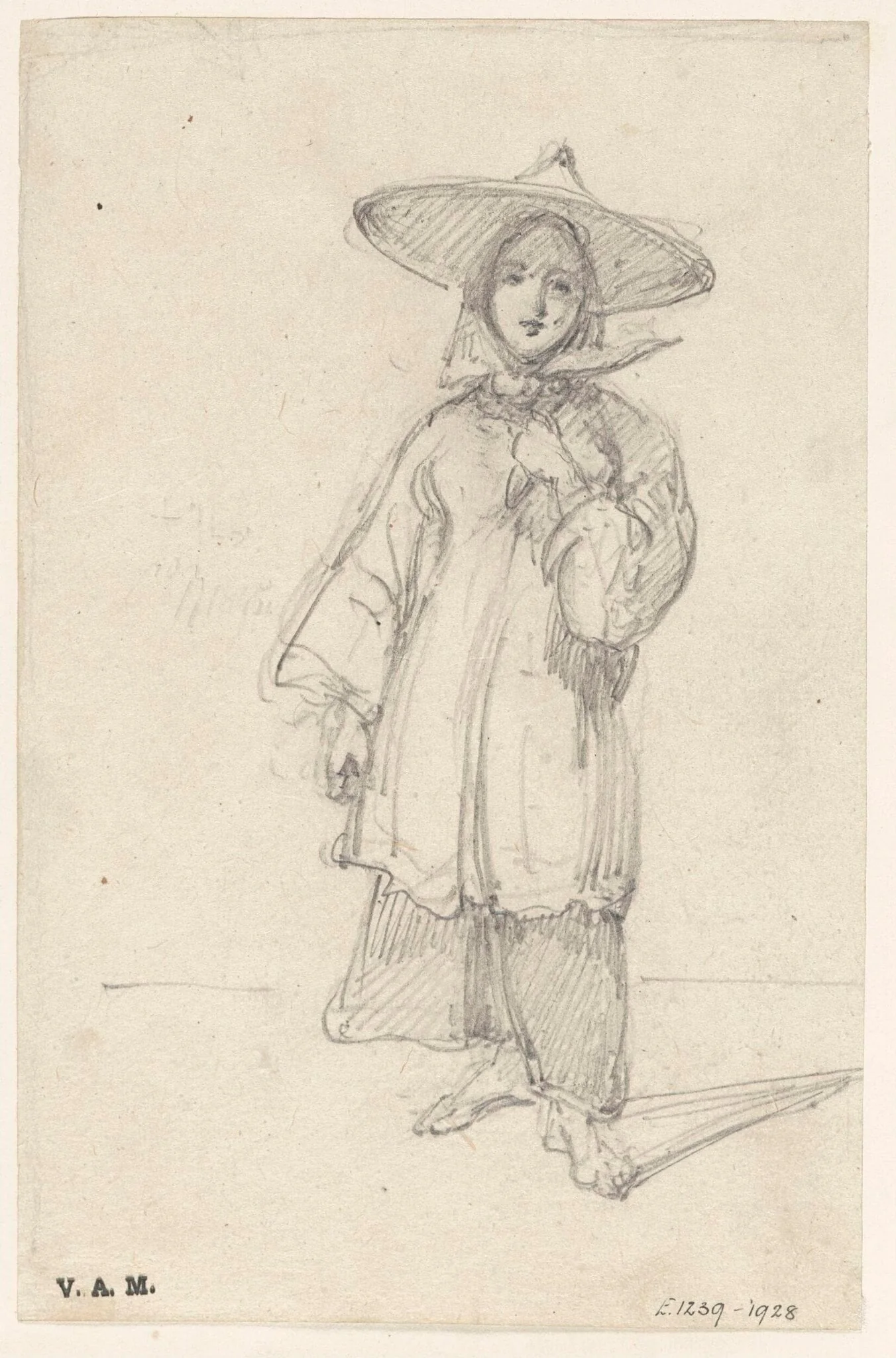A standing boatwoman, by George Chinnery, 19