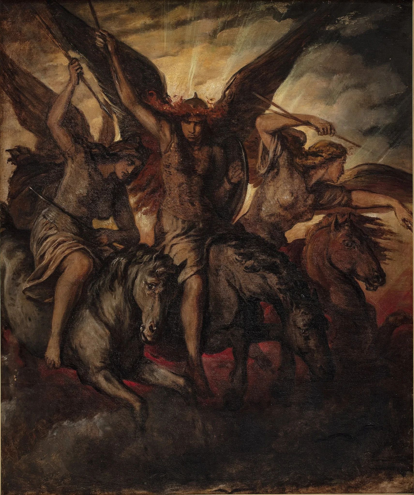 Valkyries, by Elisabeth Baumann, oil, 1871