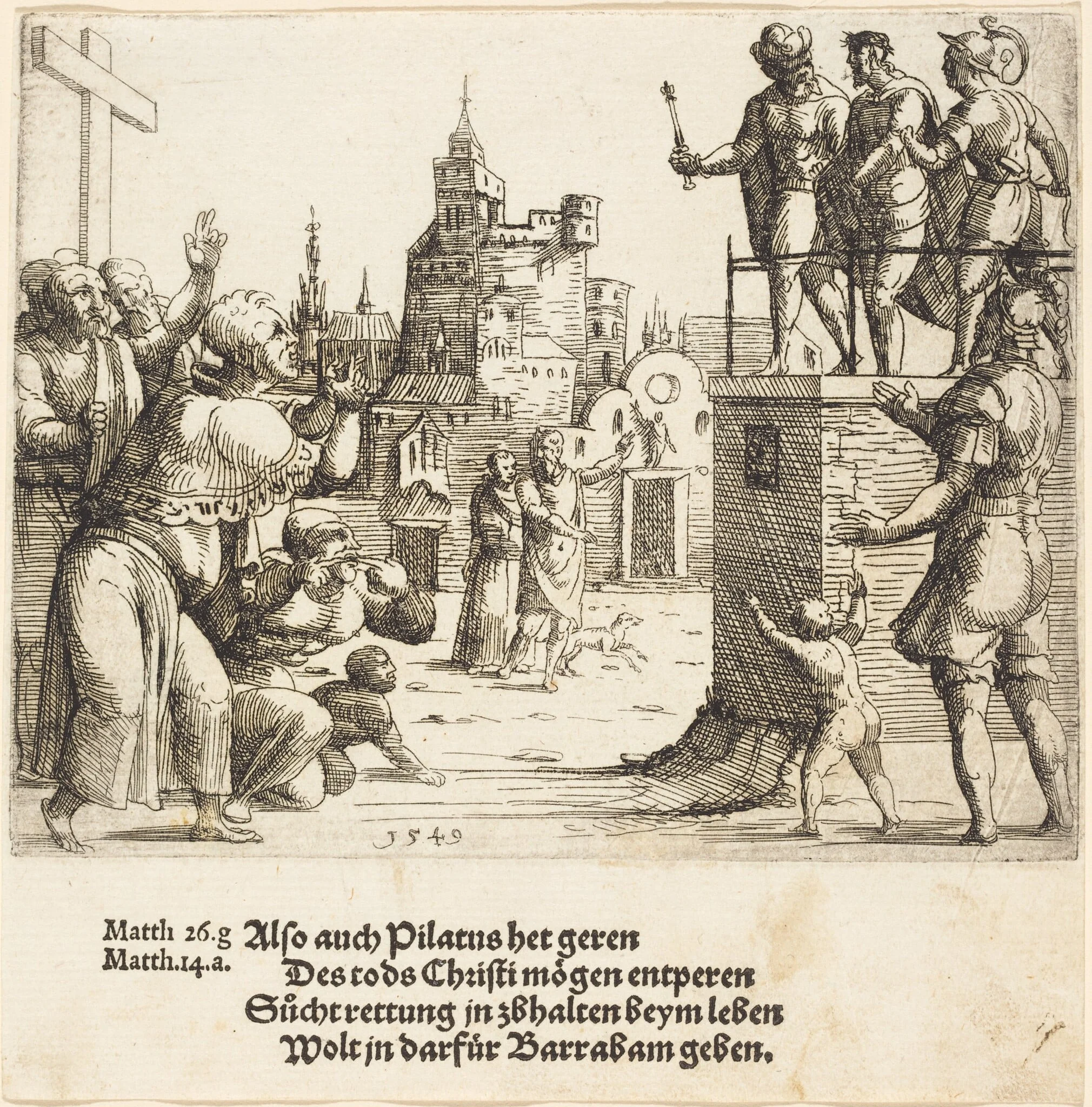 Ecce Homo, by Augustin Hirschvogel, ink, 1549