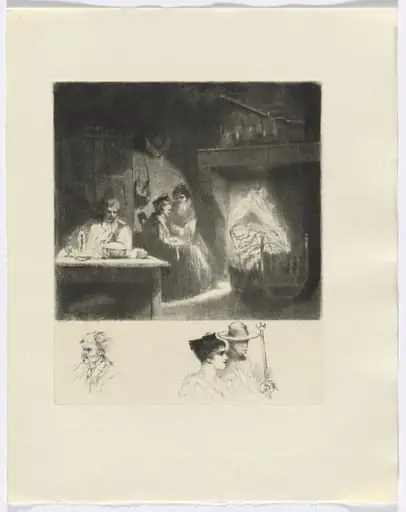 Frédéric Mistral: Mémoires et Recits by Frédéric Mistral: family scene/ bust of three figures (insert after p. 48)