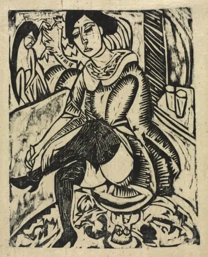 Woman Putting on Her Shoes