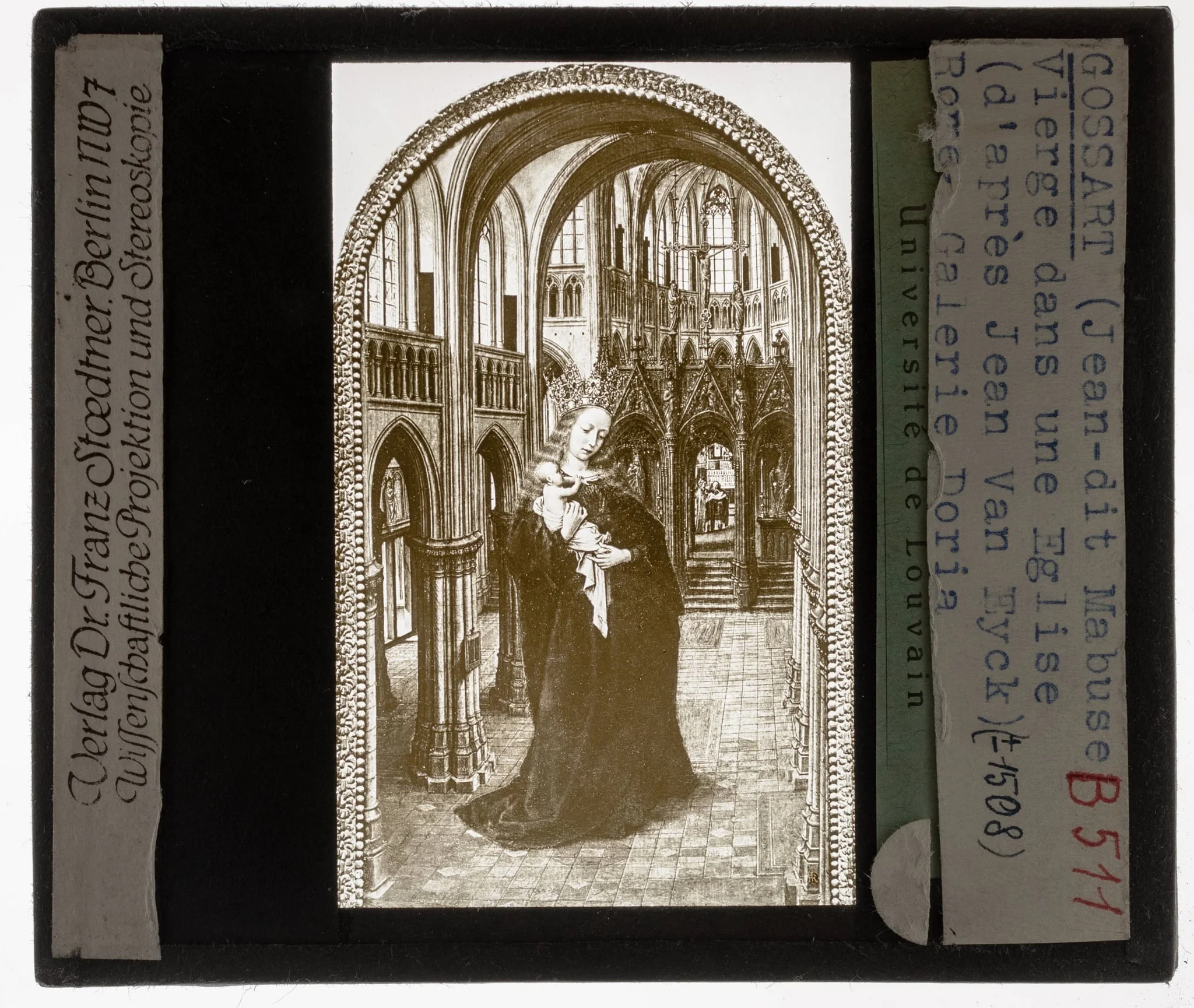 Jan Gossaert (naar Jan van Eyck). De Maagd in de kerk Portret van Antonio Siciliano met zijn patroonheilige, by Jan Gossaert, unspecified, 1512