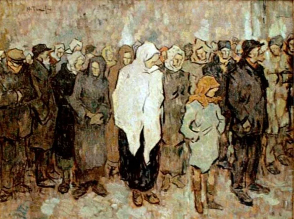 Coadă la pâine, by Nicolae Tonitza, unspecified, 1919
