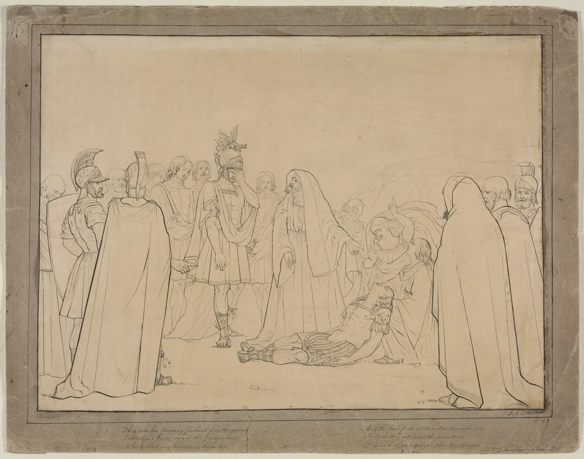 Aeneas Shown the Body of Pallas from Virgil's "Aeneid", by John Everett Millais, 1843