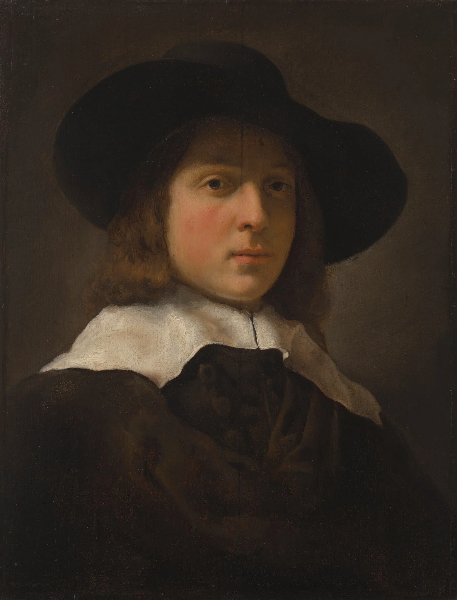 Head of a Young Man, by Dutch 17th Century, oil, 1645