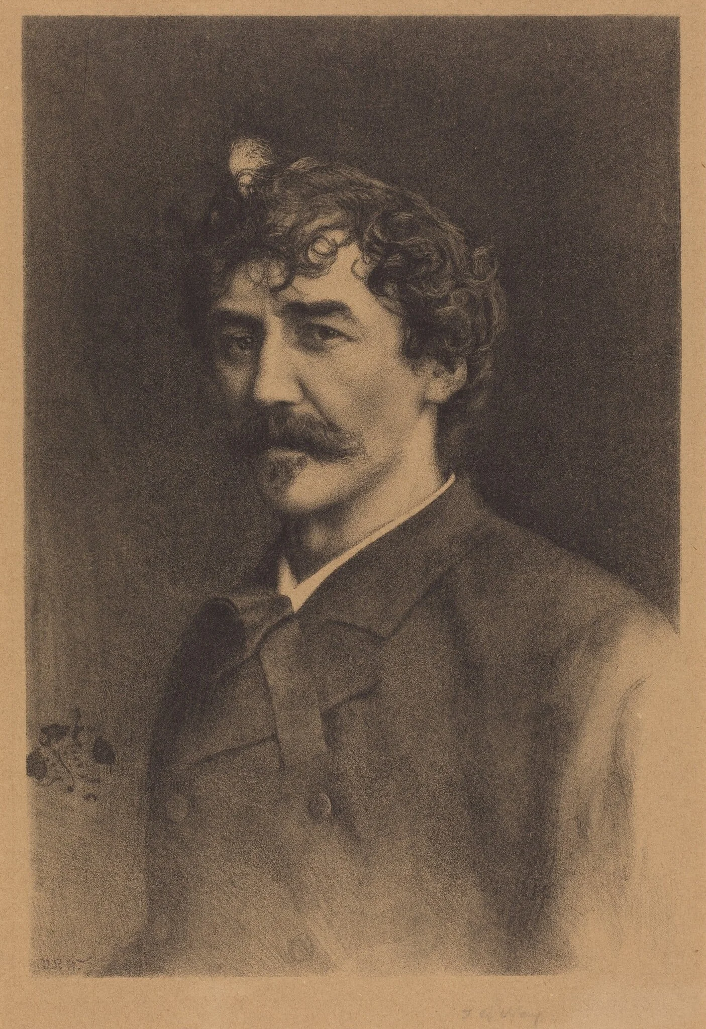 Portrait of Whistler, by Thomas Robert Way, ink, 1887