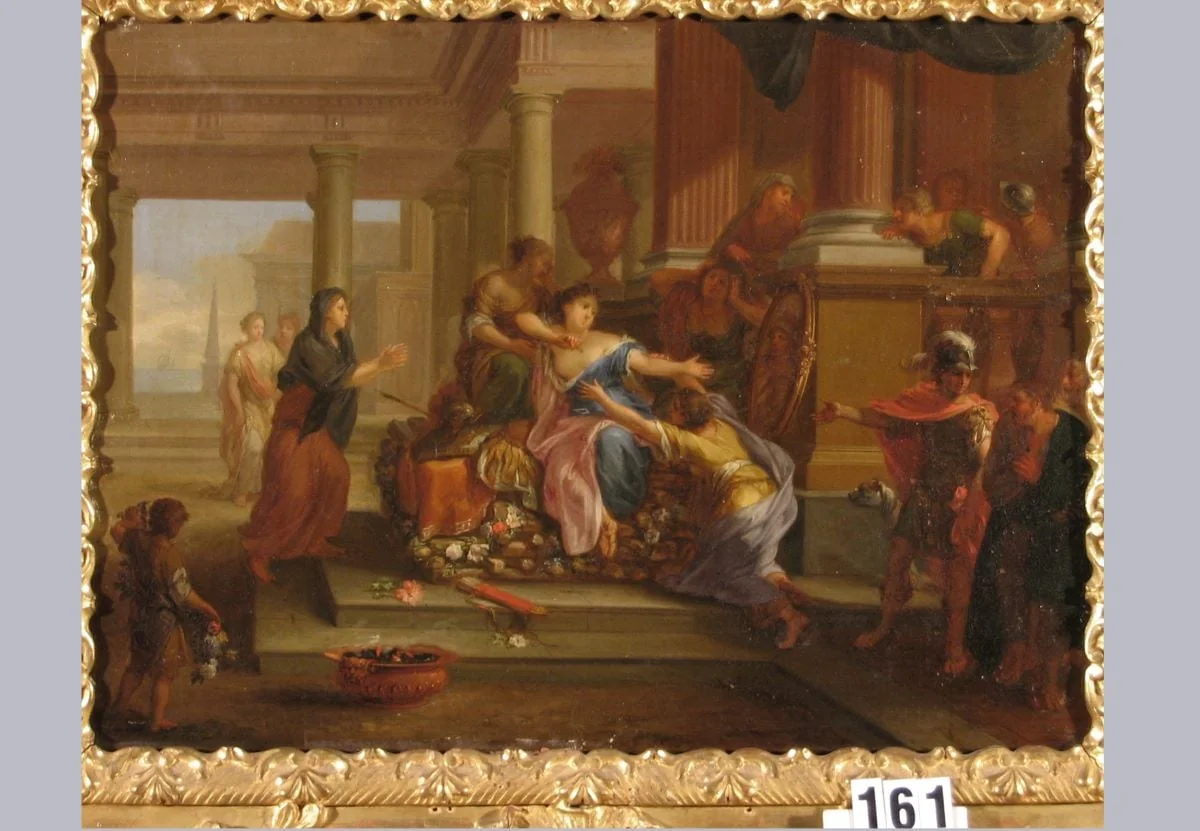 Sinuciderea Didonei. Pandant: Antiochus pe patul de suferință., by Johann Rudolf Byss, unspecified