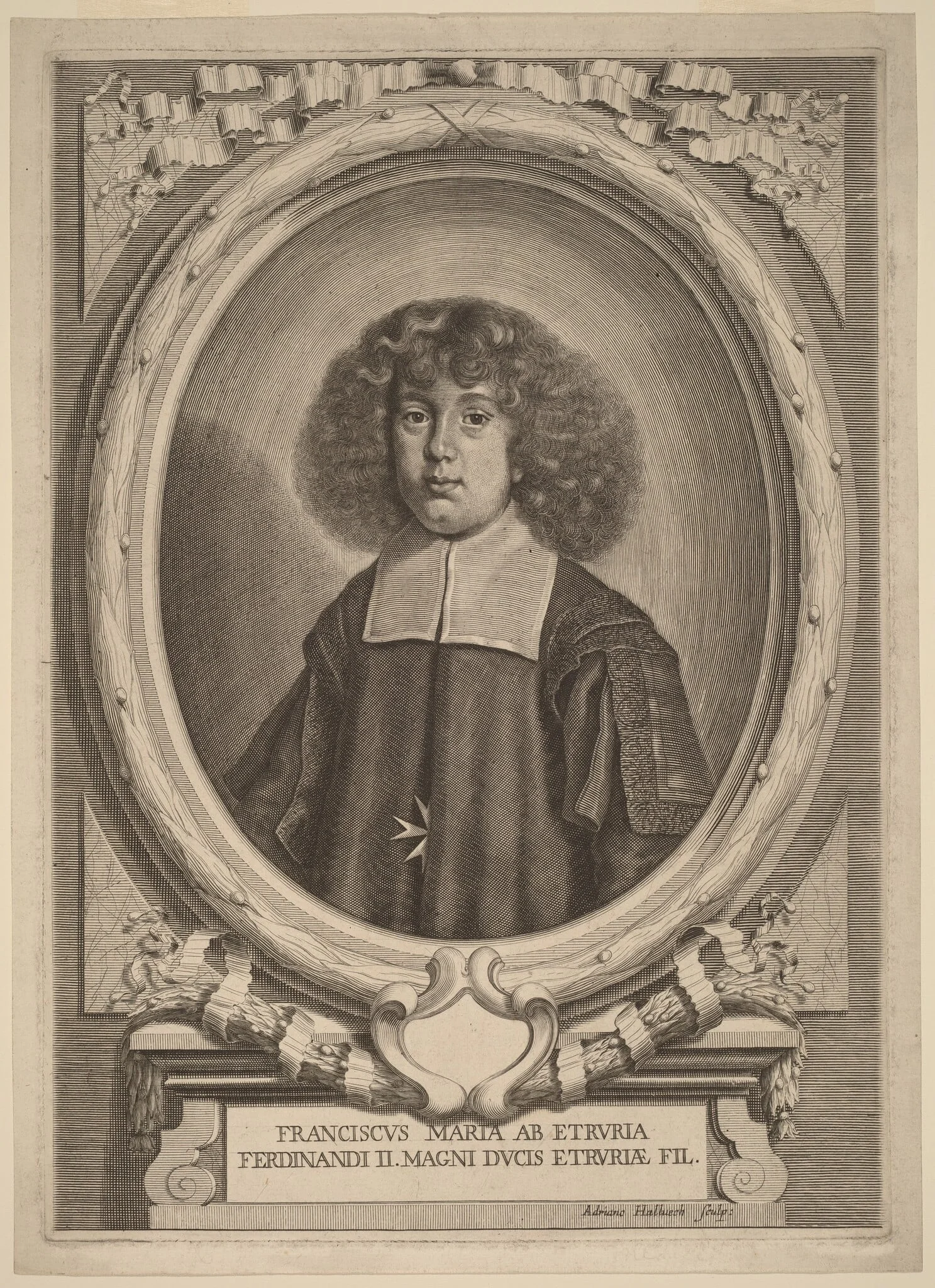 Cardinal Francesco Maria dei Medici, by Adriaen Haelwegh, ink, 1691