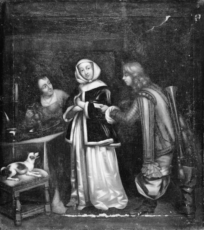 A Trumpeter delivering a Letter to a Lady