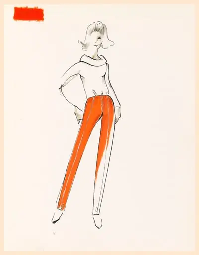 Pull-over à manches longues et à encolure épaisse et pantalon orange