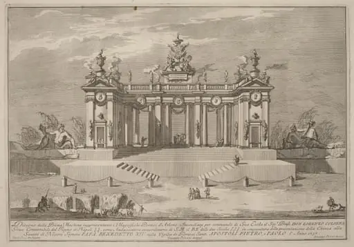 The Prima Macchina for the Chinea of 1757: The Colonnade of the Athenian Lyceum