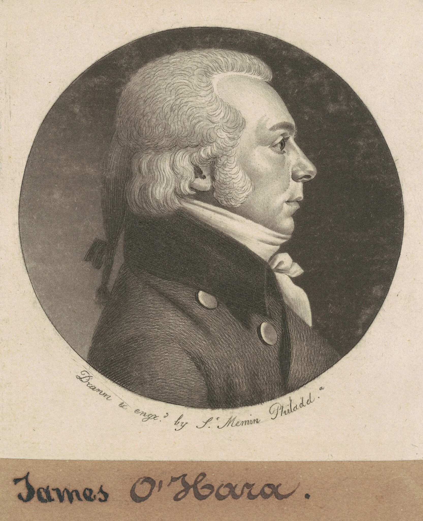 O'Hara, by Charles Balthazar Julien Févret de Saint-Mémin, ink, 1799