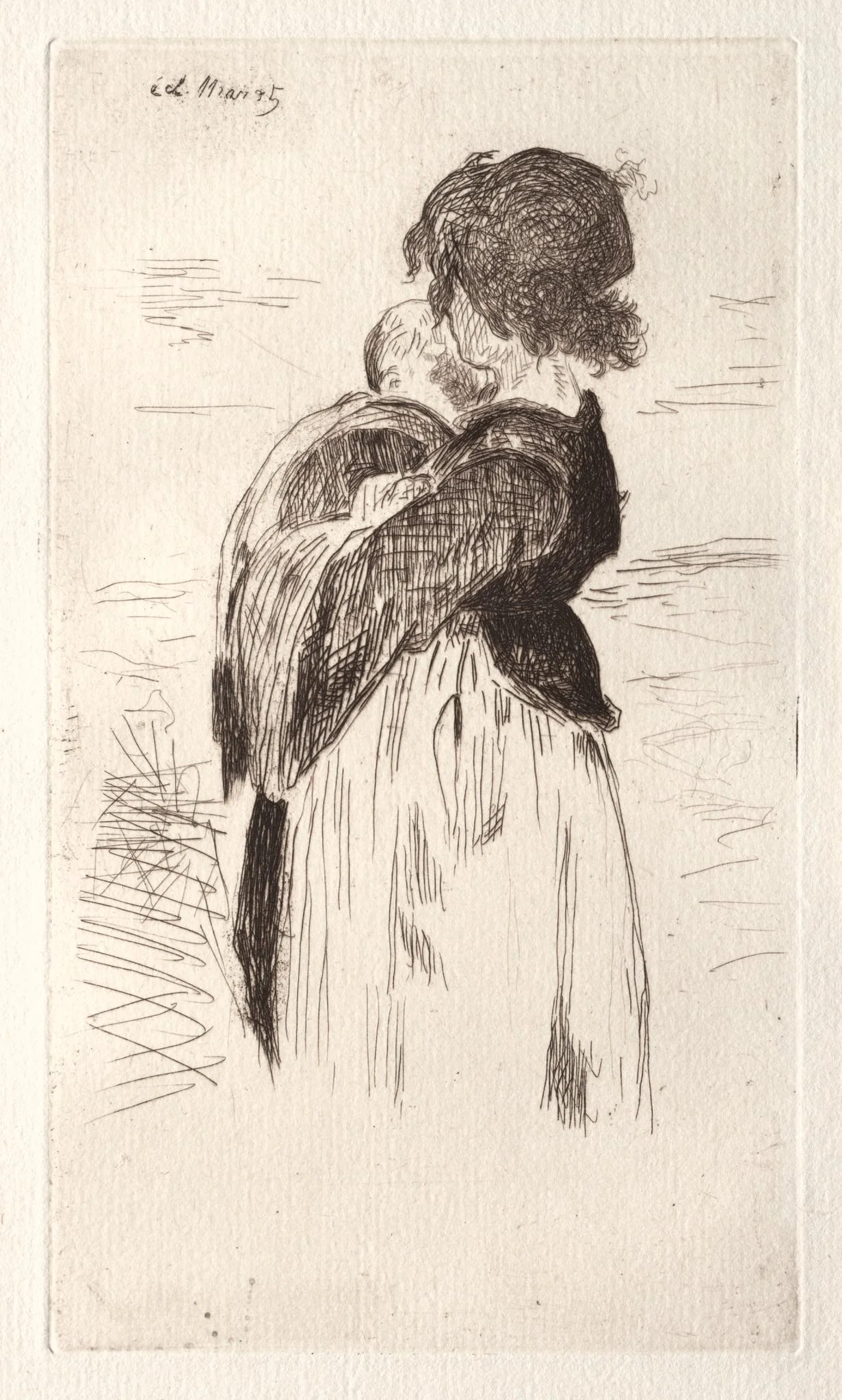 La petite fille tenant un bébé, by Edouard Manet, 1862