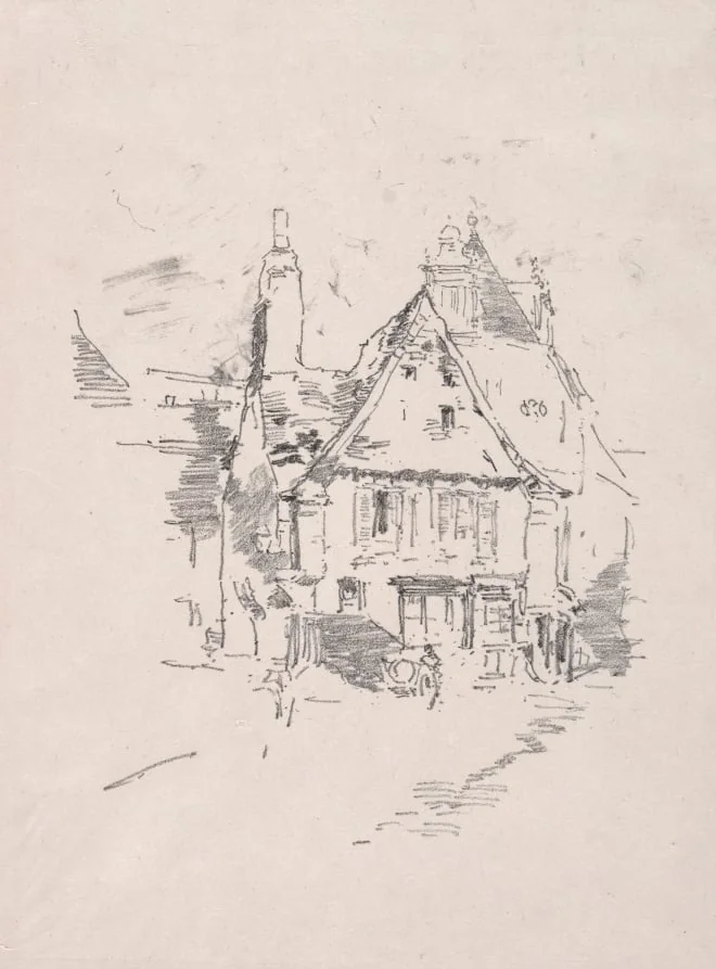 Gabled Roofs, Vitré, by James McNeill Whistler, 1893