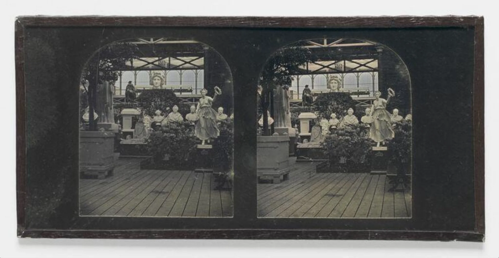 Sculpture Court at Crystal Palace including statue of 'Victory', by Negretti and Zambra, photographic, 1855