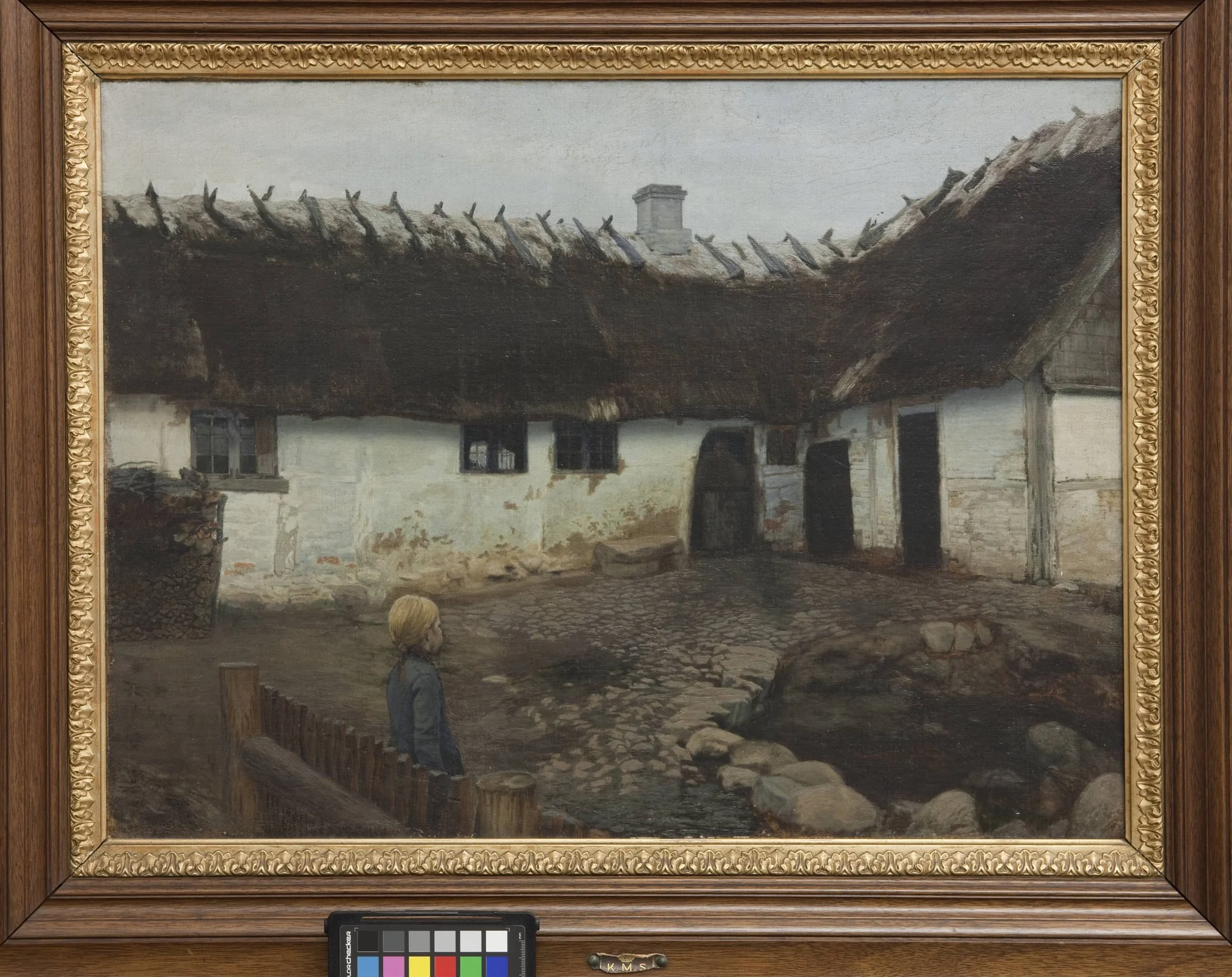 Uden for et husmandssted, by Unknown, 1850