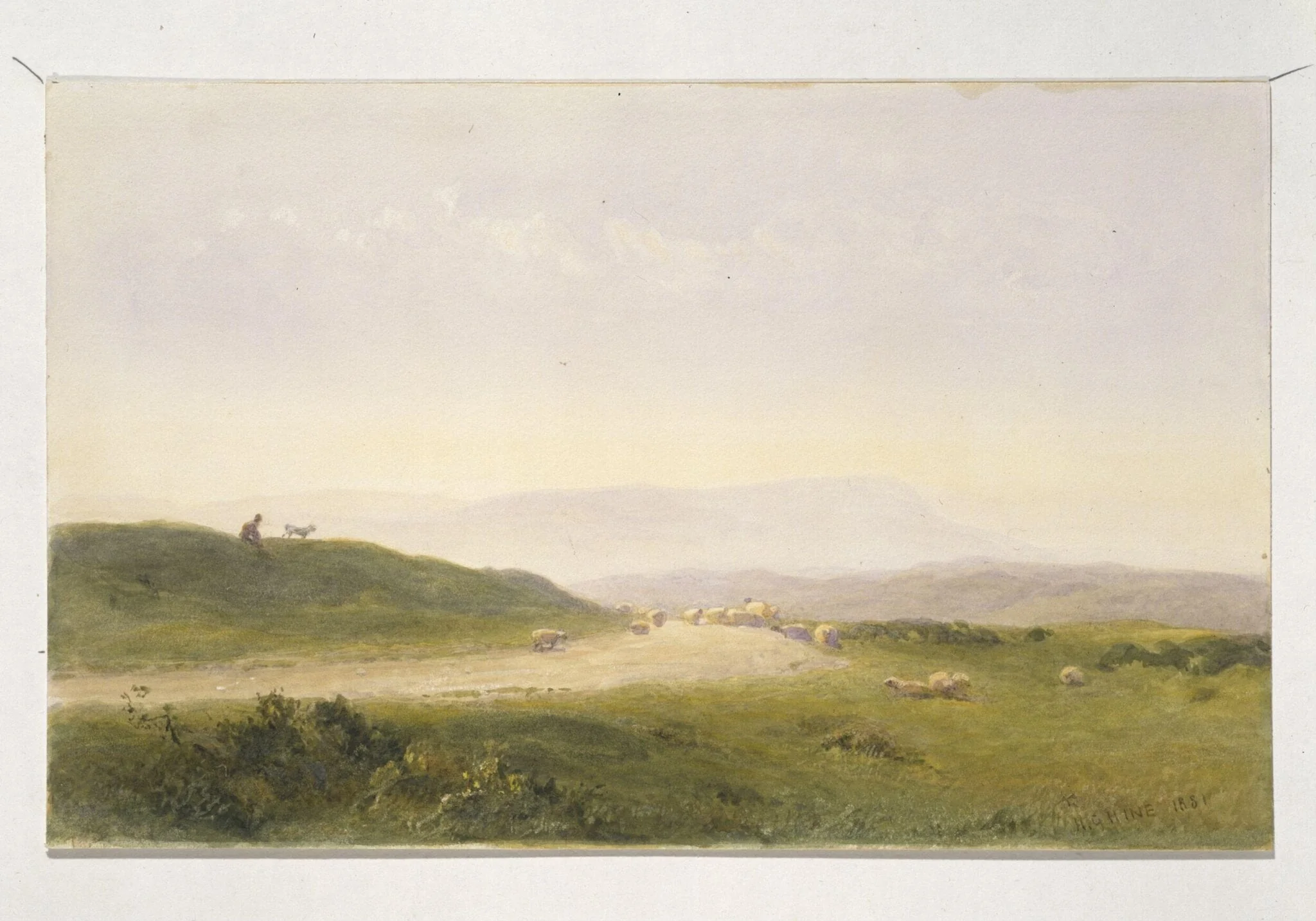 South Downs, by Henry George VPRI Hine, watercolor, 1830