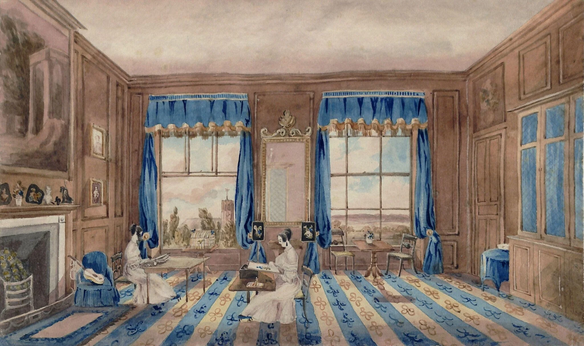 View of the Panelled Sitting Room, Woodton Hall