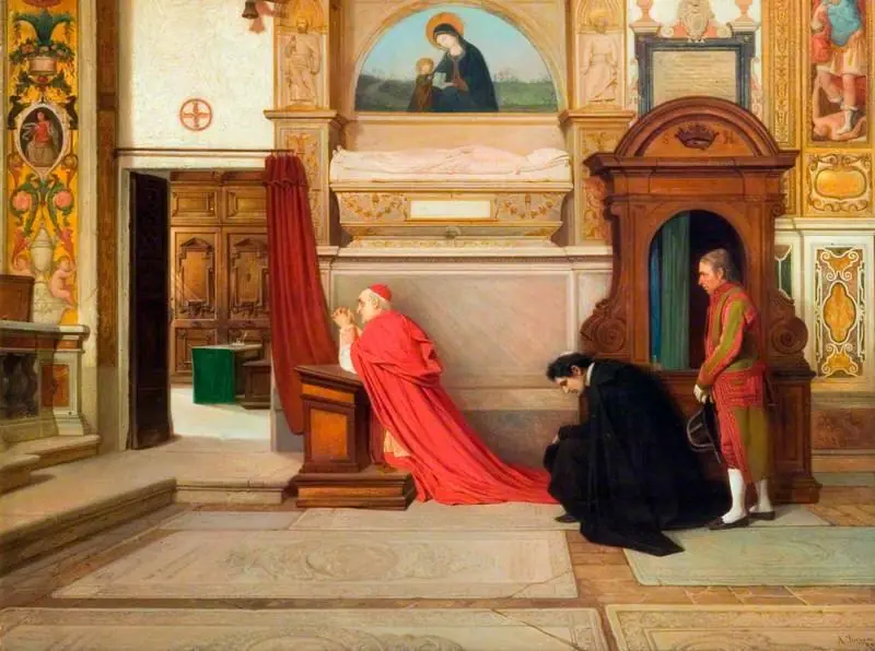 Church of Sant'Onofrio, Rome: The Interior with a Cardinal