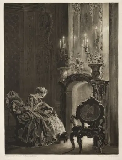 Essay on Stone with Brush and Scraper:  Woman Reading at the Fireside