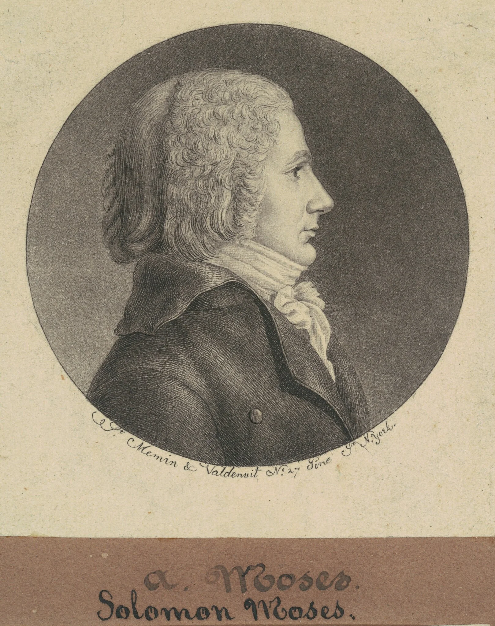 Solomon Moses, by Charles Balthazar Julien Févret de Saint-Mémin, ink, 1796