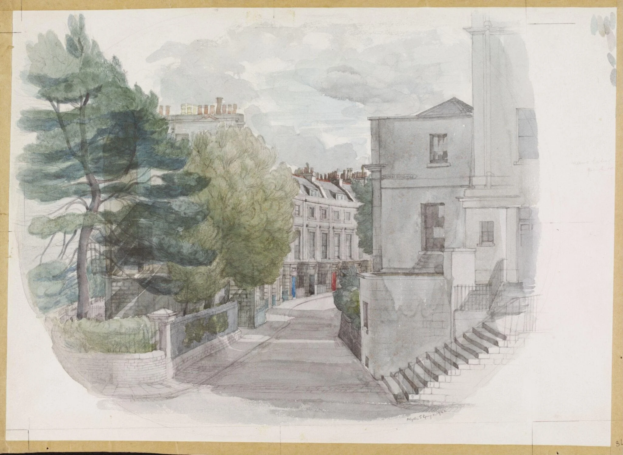 The Paragon, Clifton, by Ginger, watercolor, 1942