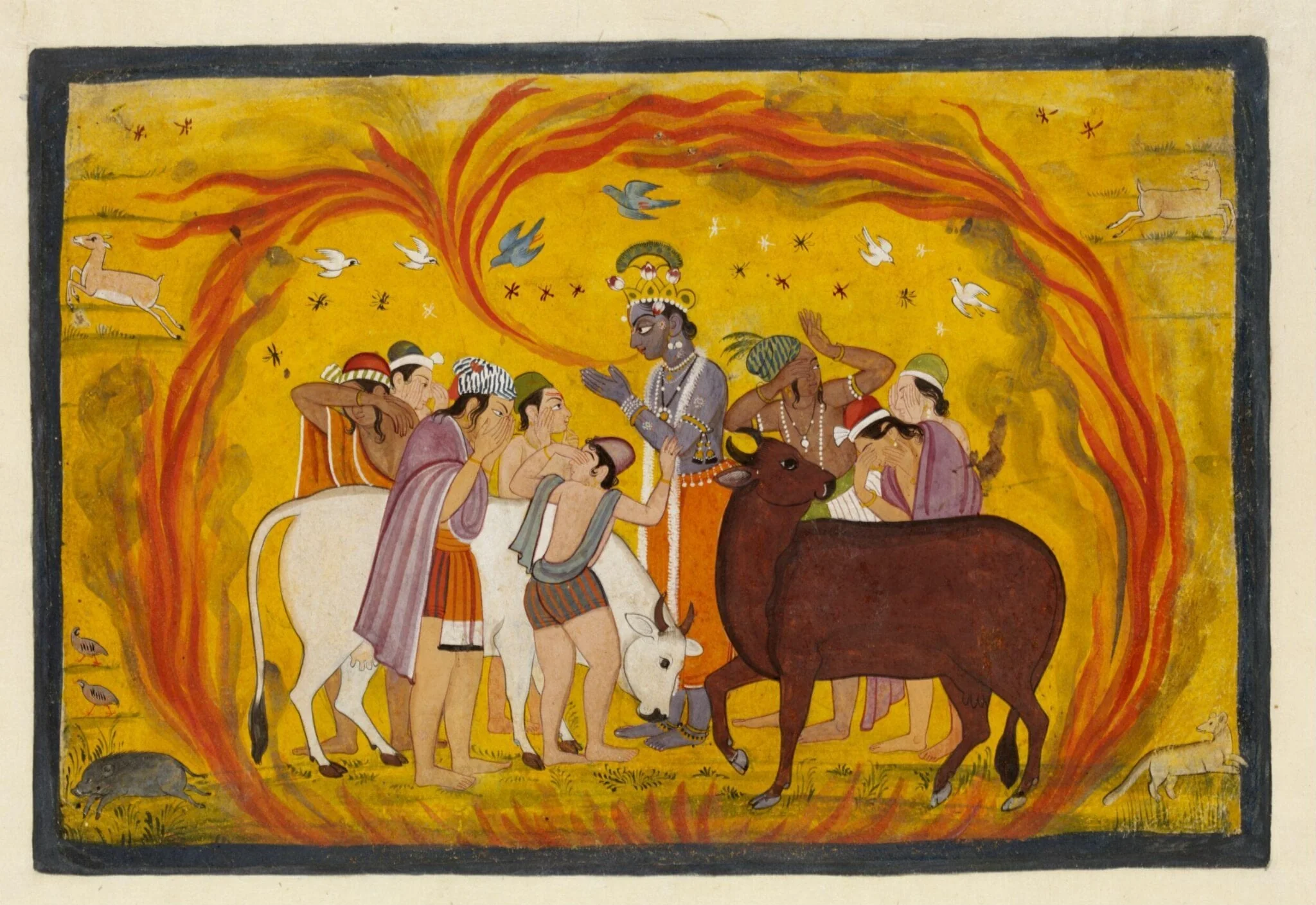 Krishna, by Unknown, paint, 1750
