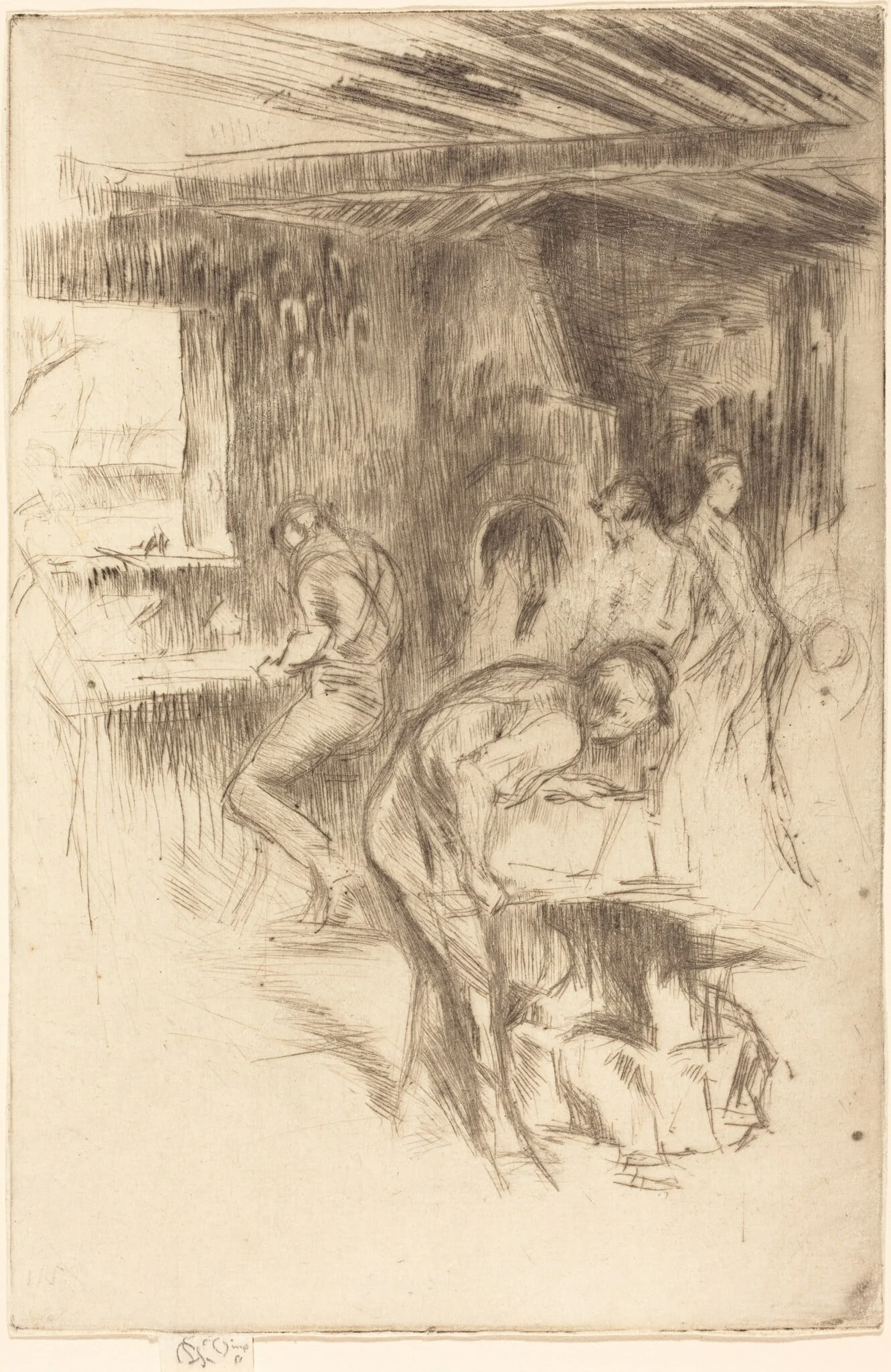 The Little Forge, by James McNeill Whistler, ink, 1875