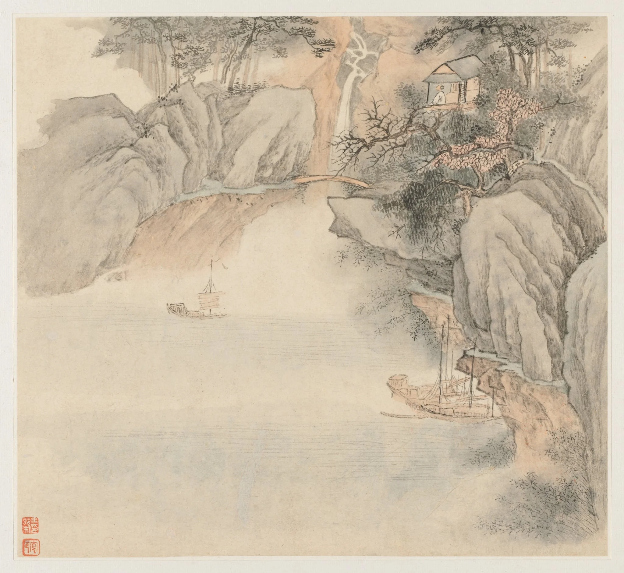 Album of Landscapes: Leaf 4, by Wang Gai, unspecified, 1677