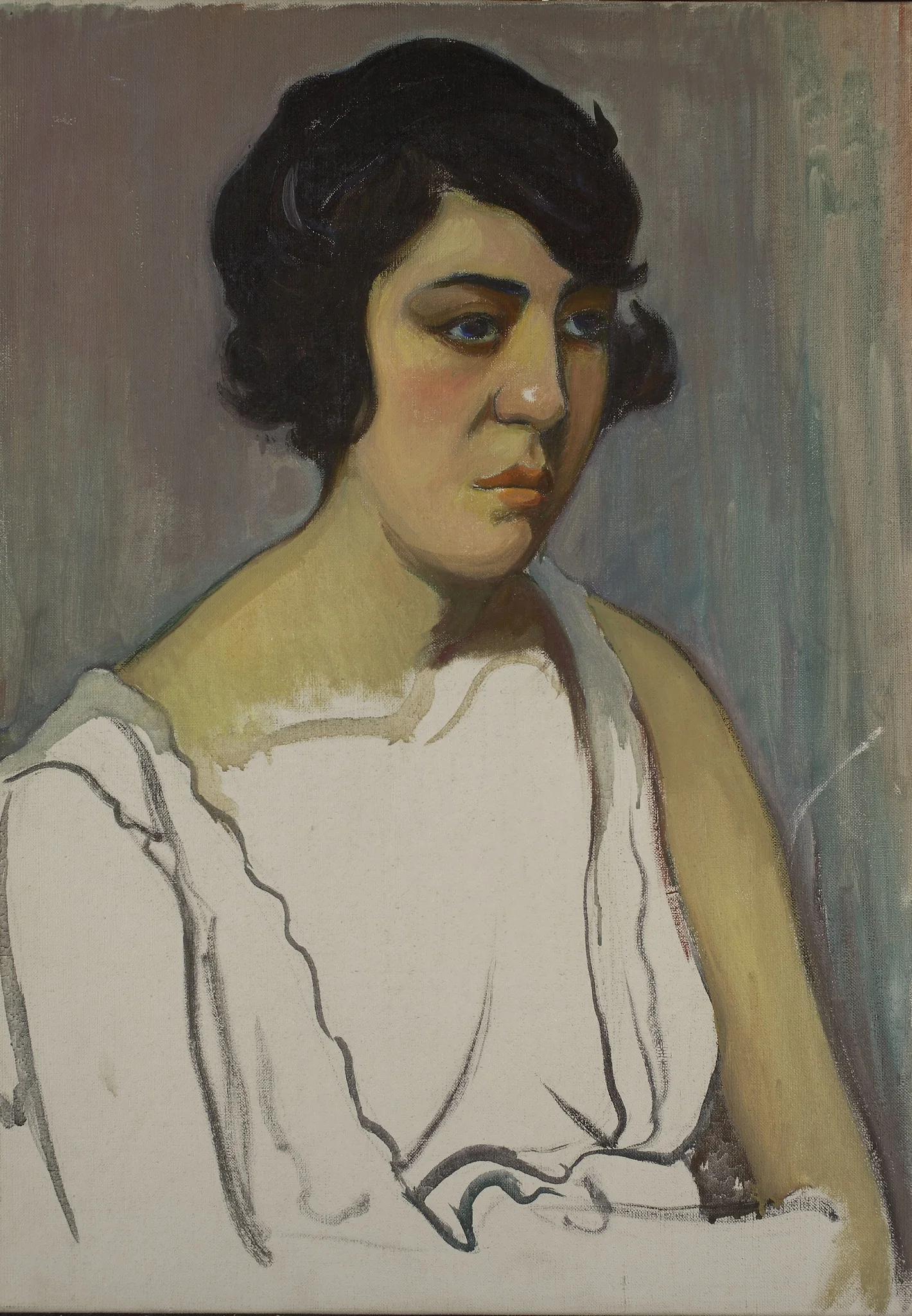 Head of a brunette