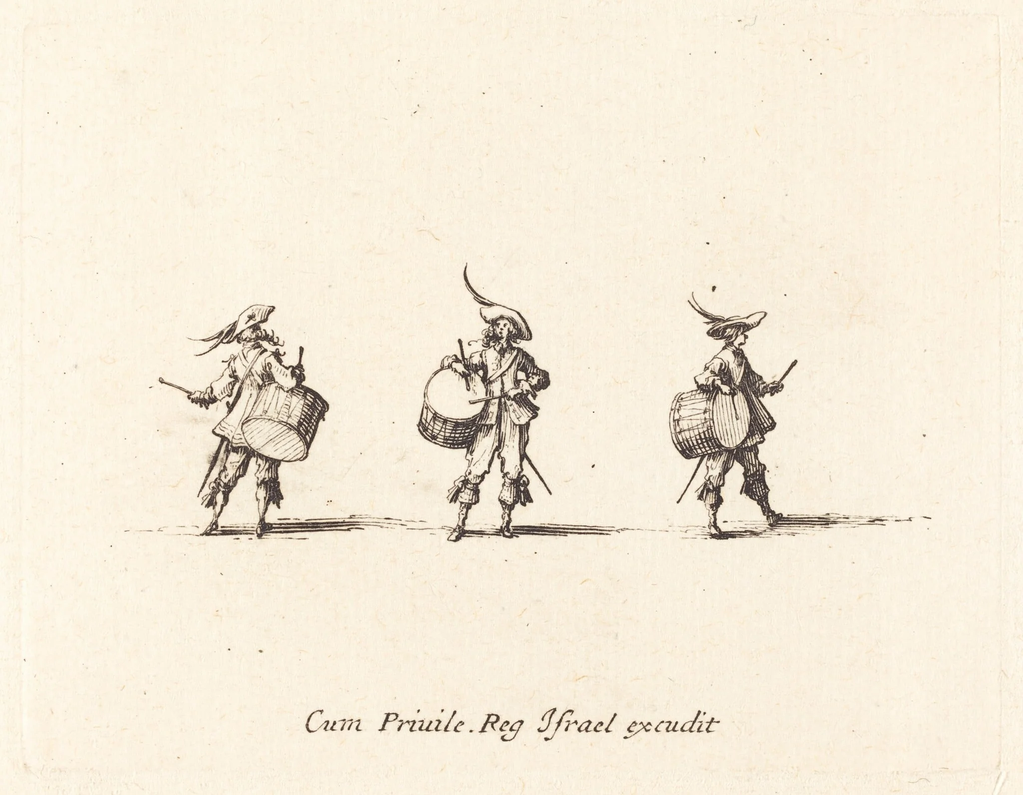 Drill with Drums, by Jacques Callot, ink, 1634