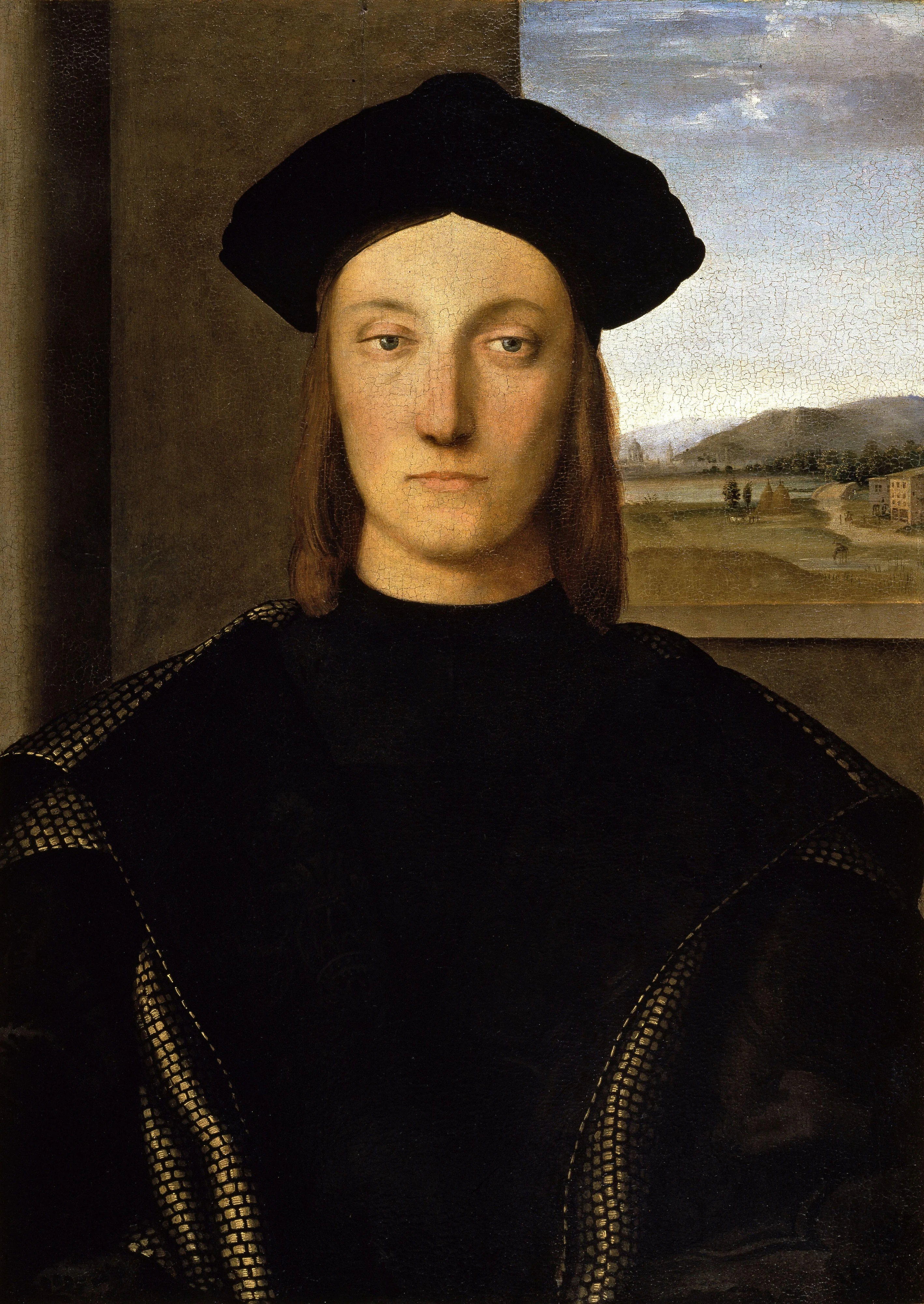 Portrait of Guidobaldo da Montefeltro, by Raphael, oil, 1506