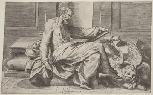 Saint Mark Writing His Gospels
