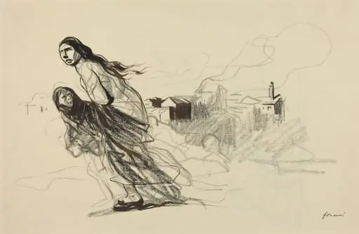 a) After Douai (recto); b) Untitled (verso)