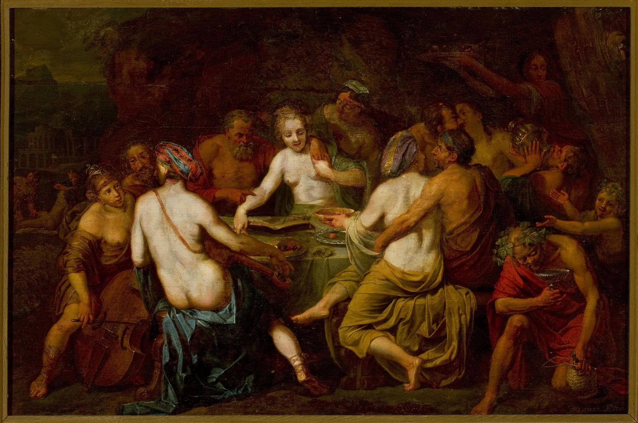 Bacchanalia: Mankind before the flood (Mt 24:38-39), by Jacques Ignatius de Roore, oil, 1711