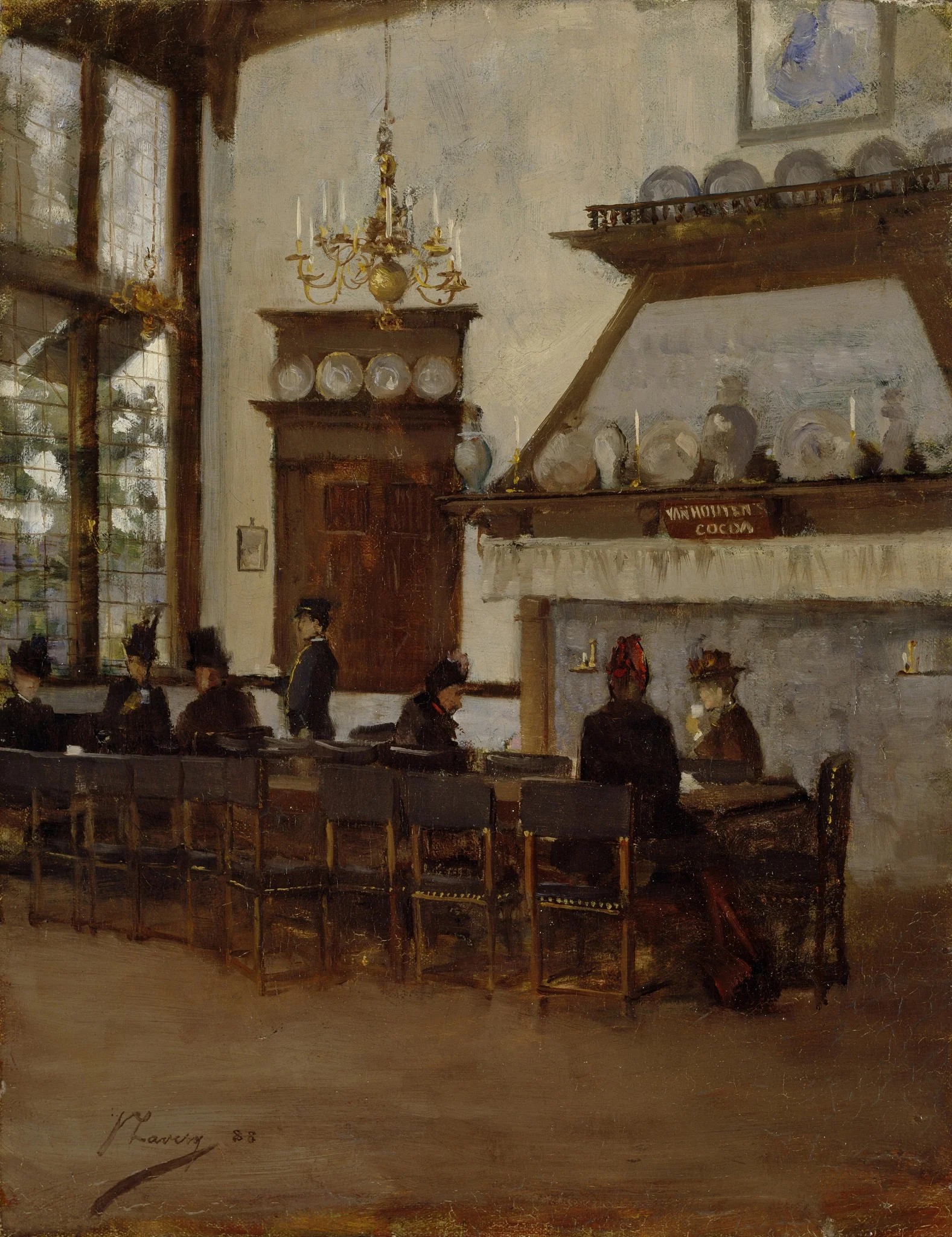 The Dutch Cocoa House at the Glasgow International Exhibition of 1888, by John Lavery, oil, 1894