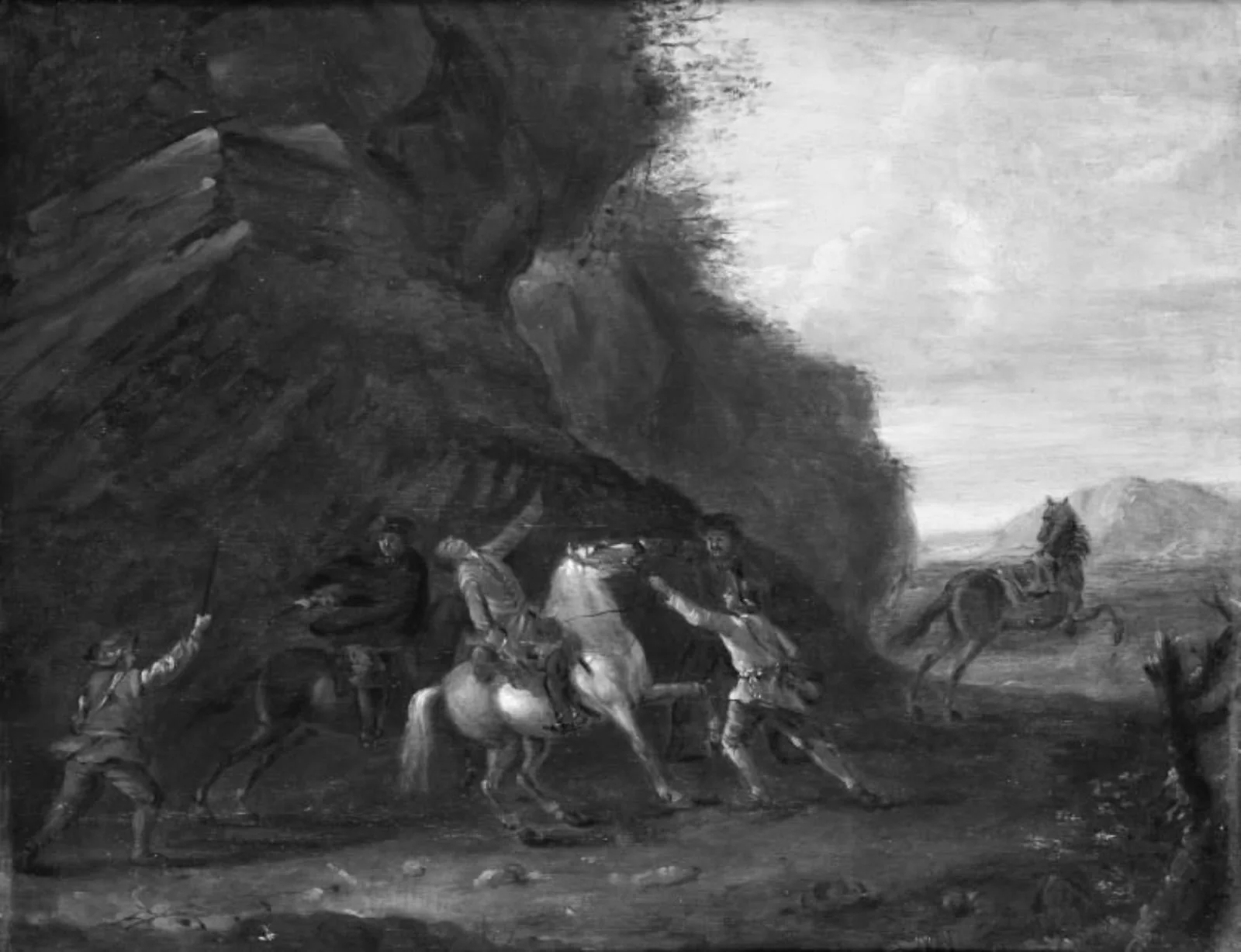 Overfald af røvere, by Unknown, 1841
