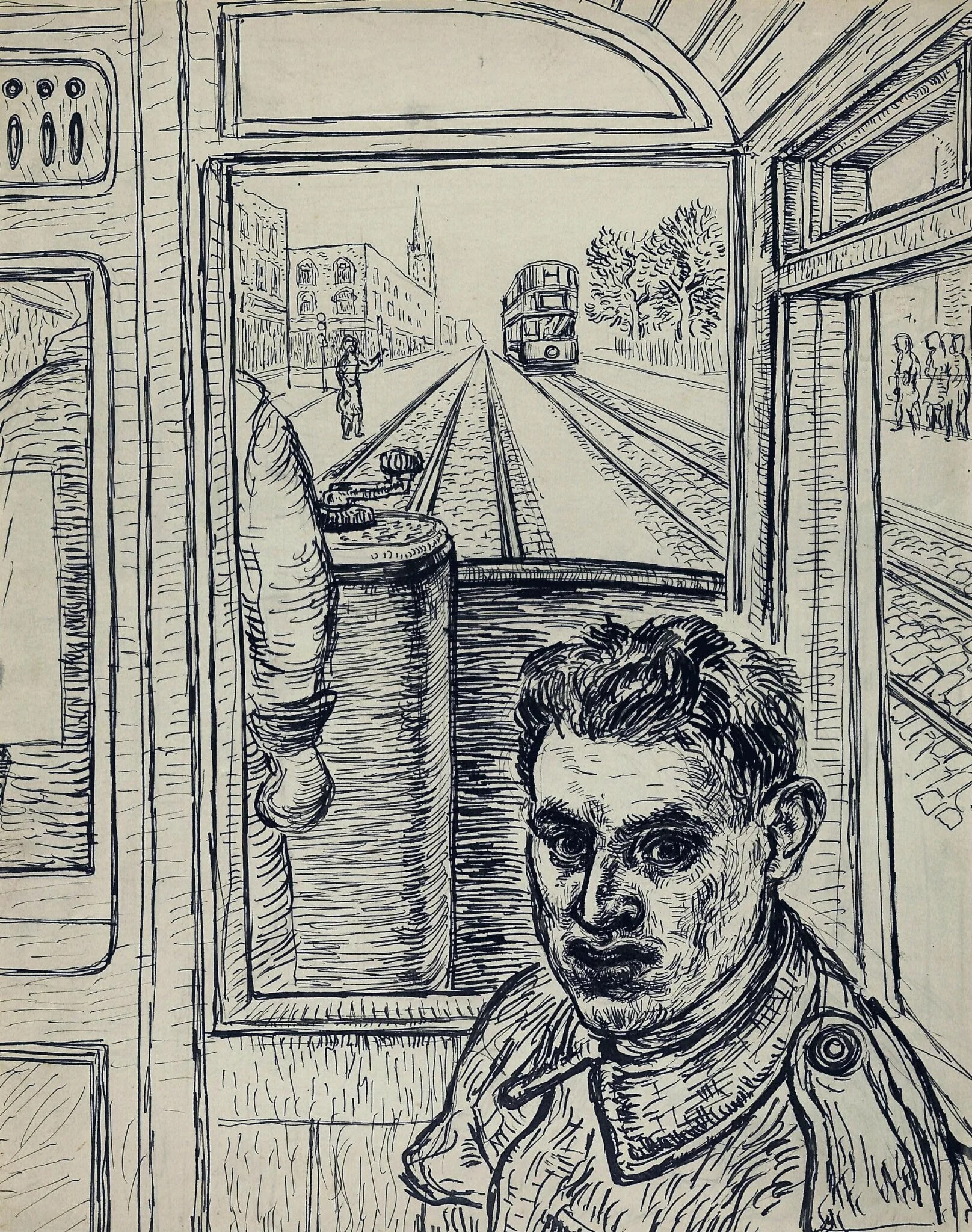 Soldier in Tram, by Daniel Moiseiwitsch, 1941