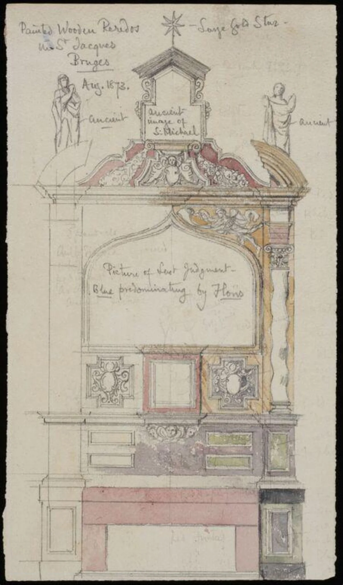 Reredos, fonts, a pulpit and monuments