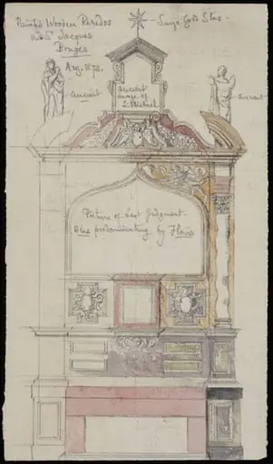 Reredos, fonts, a pulpit and monuments