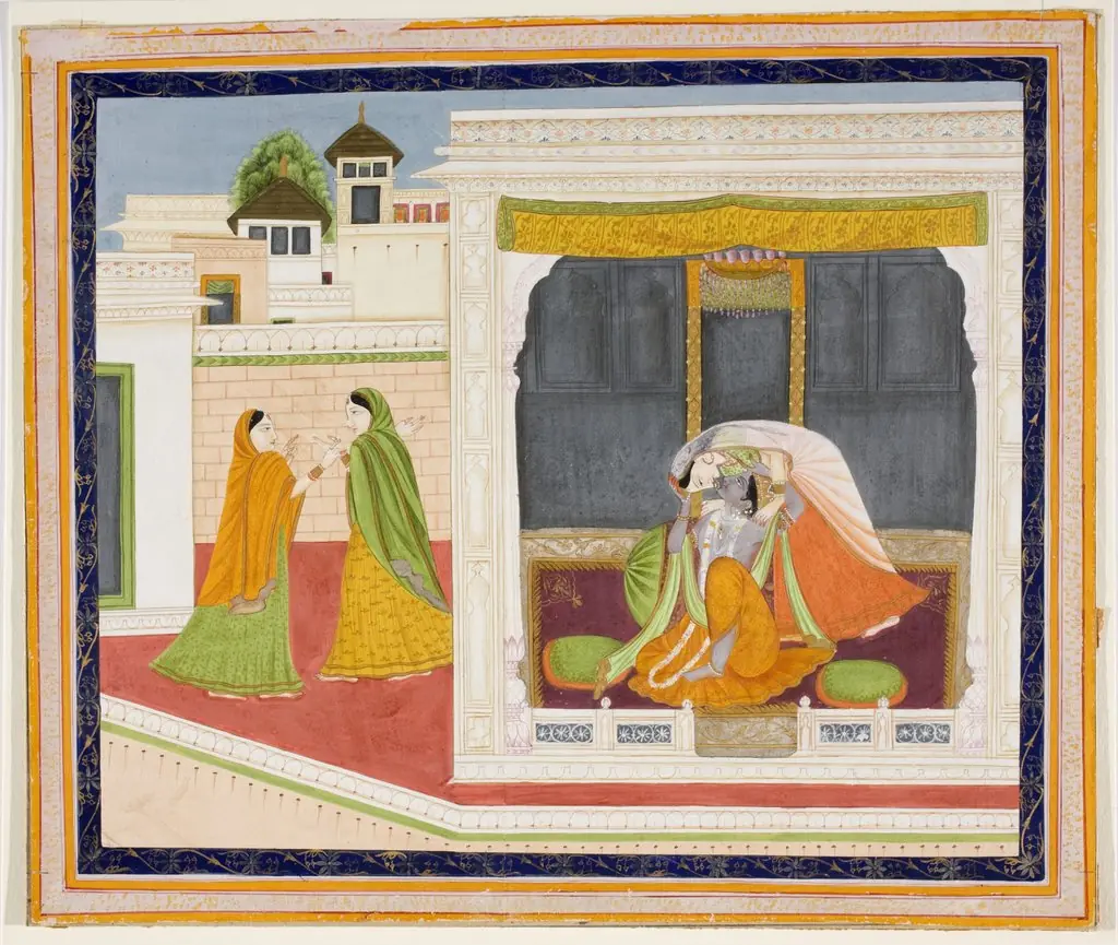 Radha and Krishna in Dalliance