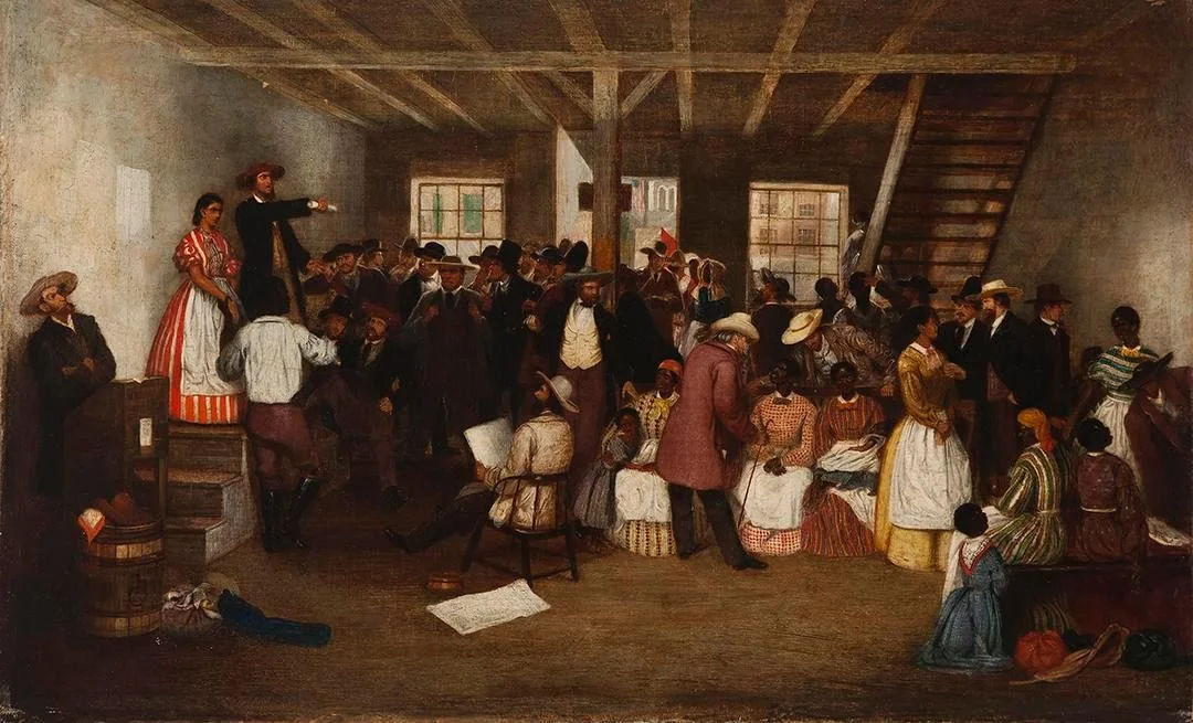 Richmond Slave Market Auction, by Lefevre James Cranstone, oil, 1862