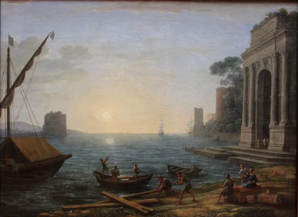 A Seaport at Sunrise