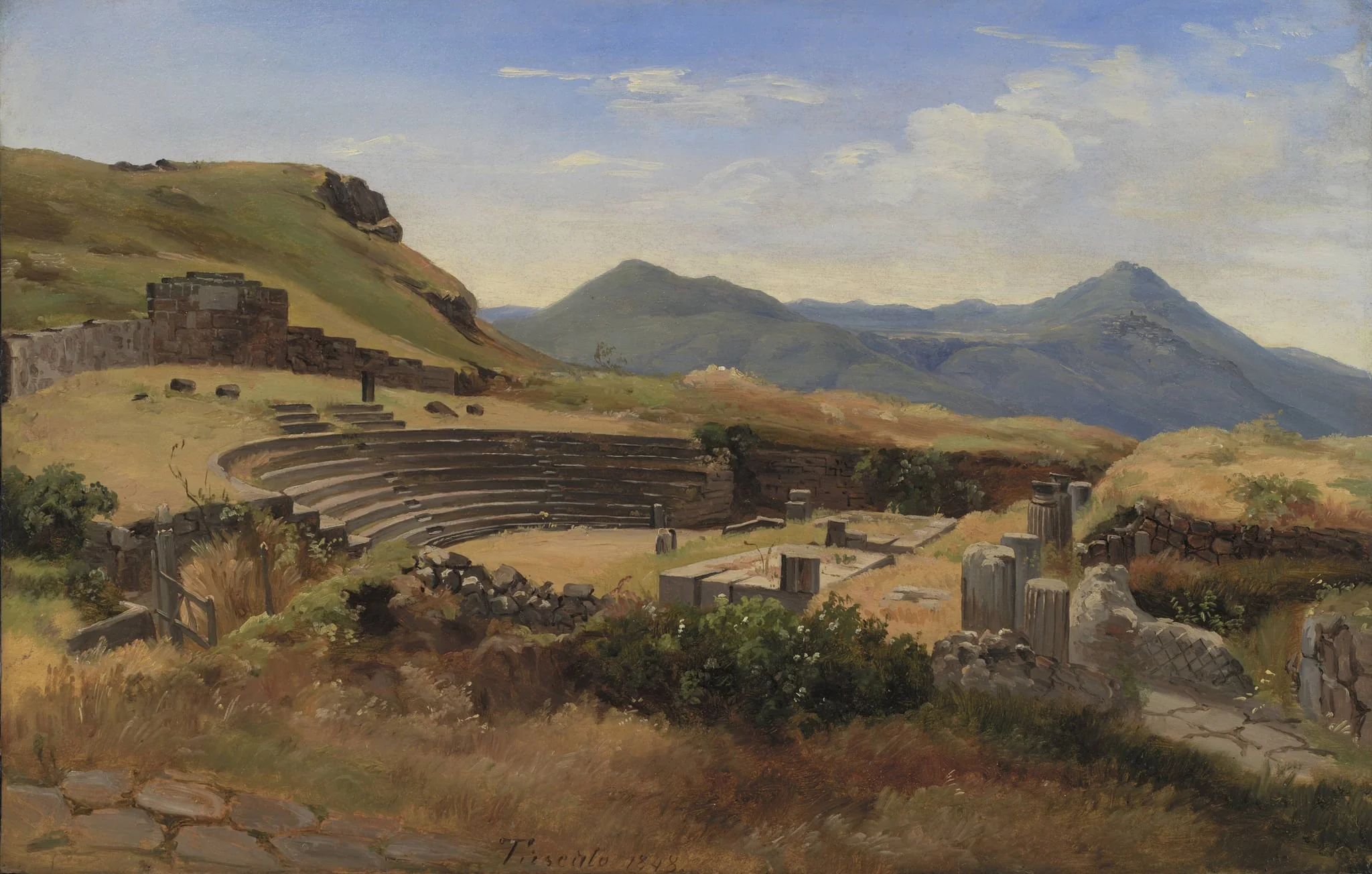 The Ruins of the Antique Theatre at Tusculum, Italy, by Unknown, 1848