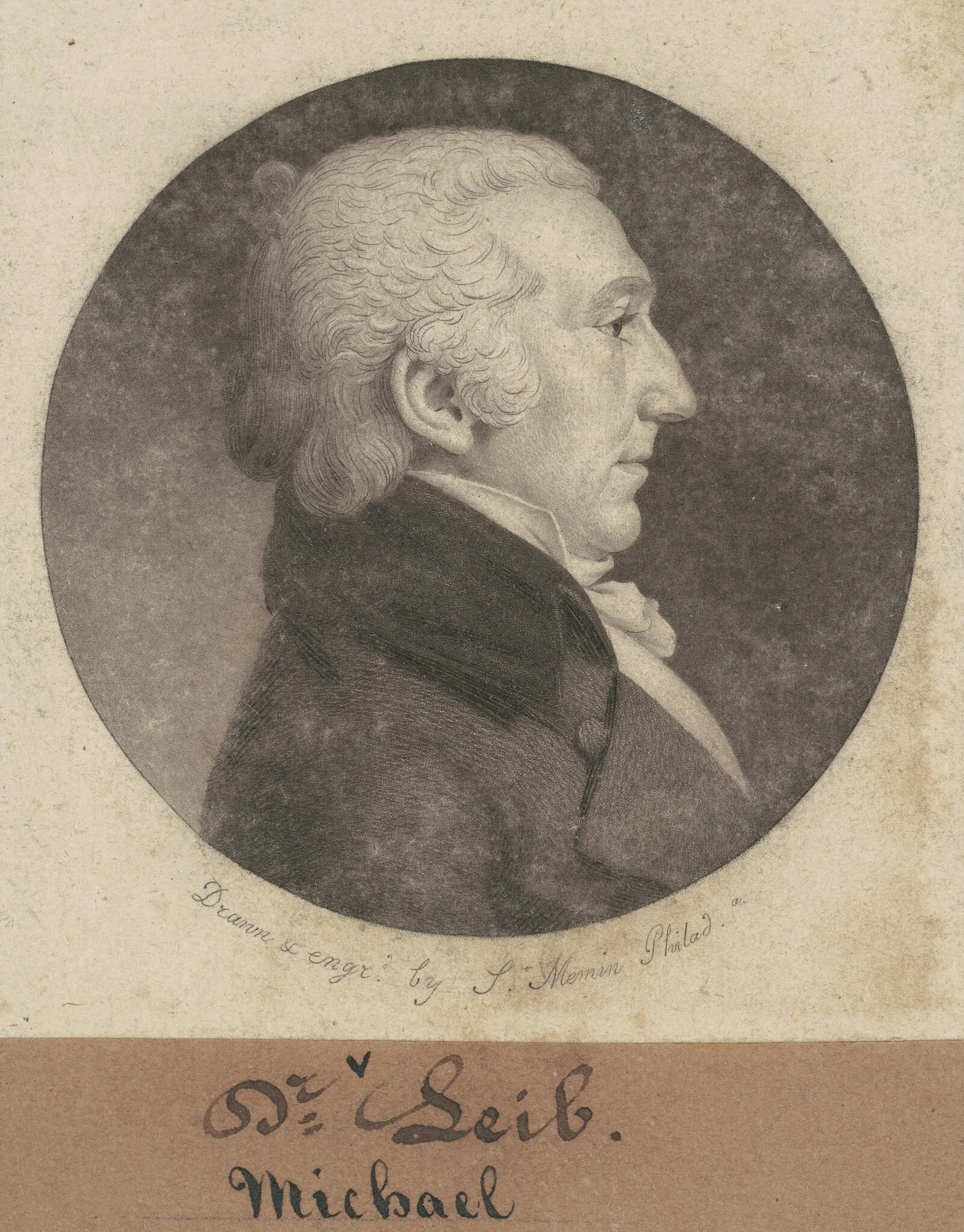Michael Leib, by Charles Balthazar Julien Févret de Saint-Mémin, ink, 1802