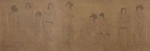 宋  佚名  倣周文矩  宮中圖  卷|In the Palace