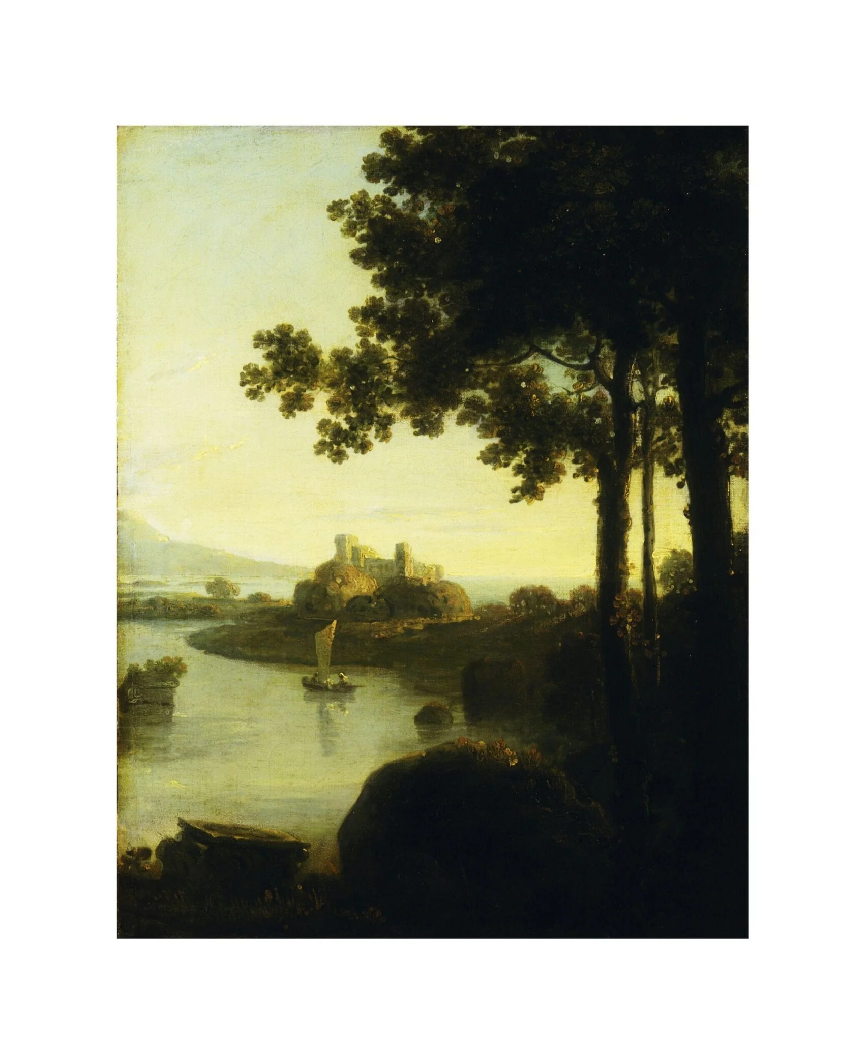 River scene with castle, by Richard RA Wilson, oil, 1750