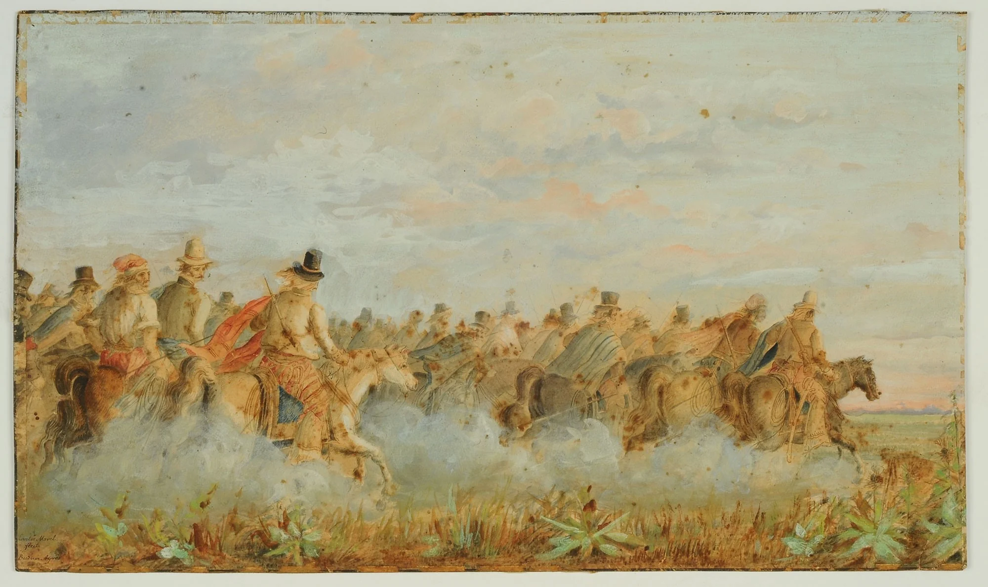 Caballería Gaucha, by Carlos Morel, unspecified, 1863